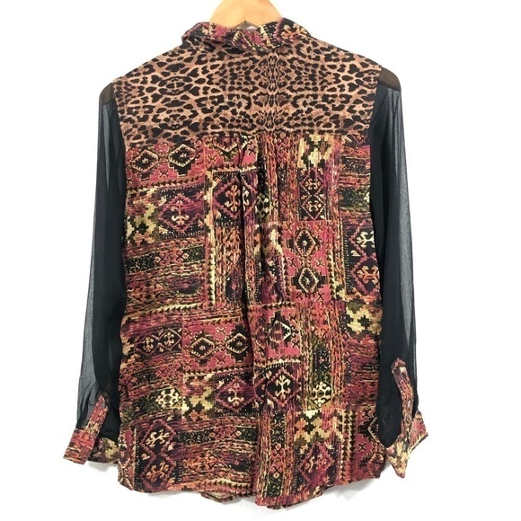 Soft Surroundings Brown Animal Print Blouse S - Picture 2 of 6